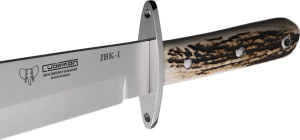 Cudeman Bowie Stag Fixed Blade Knife 10" Vanadium Steel Spain