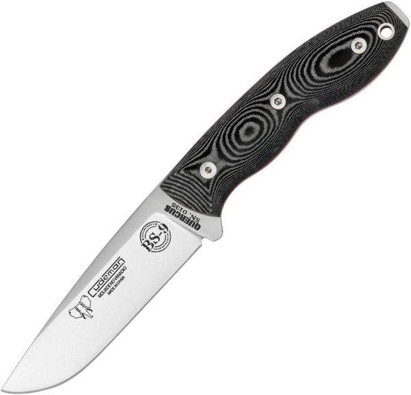 Cudeman Quercus Fixed Blade Knife 4.25" Vanadium Steel Black Micarta