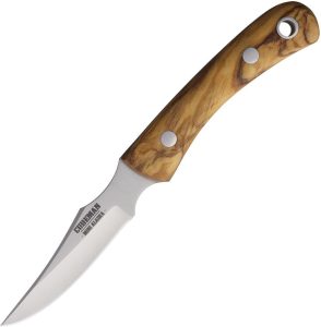 Cudeman Mini Alaska Fixed Blade Olive Wood 3" Satin Knife