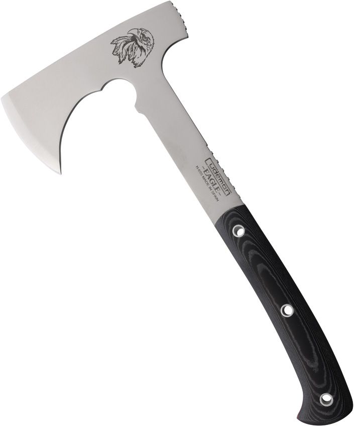 CUD175M.jpg Cudeman Eagle Axe Micarta 5.38" N695 Stainless w/ Sheath