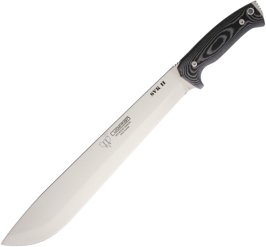 Cudeman SVK II Machete 12.25" MoVa Stainless Blade Black Micarta