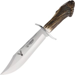 Cudeman Bowie Stag Crown Fixed Blade Knife 9.5" Vanadium Steel