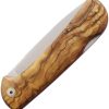 Cudeman Mini Pandora Lockback Folding Knife N690 Olive Wood