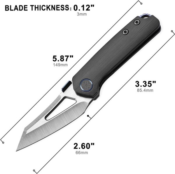Cavol Denka Linerlock Black Folding Knife M390 Titanium