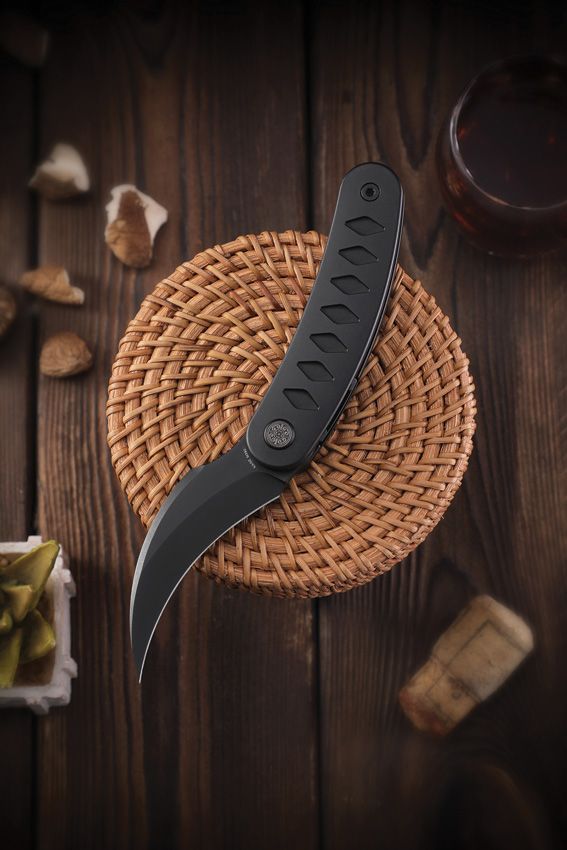 Cavol Kage Linerlock Black Folding Knife M390 Titanium Handle