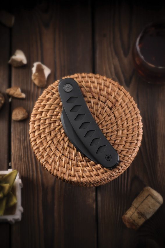 Cavol Kage Linerlock Black Folding Knife M390 Titanium Handle