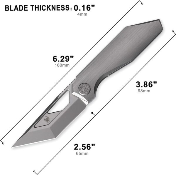 Cavol Shimo Framelock Gray M390 Ceramic Folding Knife