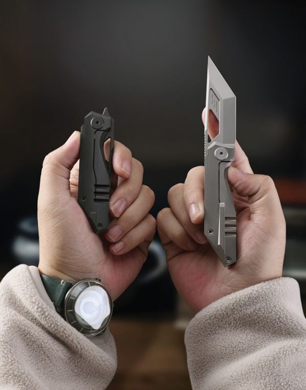 Cavol Shimo Framelock Gray M390 Ceramic Folding Knife