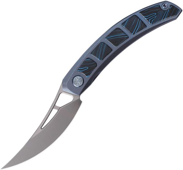 Cavol Kamasu Framelock Folding Knife M390 Blue Titanium G10