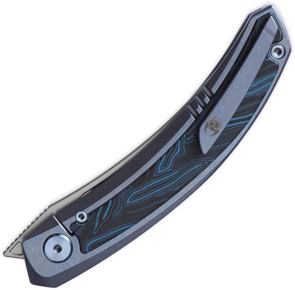 Cavol Kamasu Framelock Folding Knife M390 Blue Titanium G10