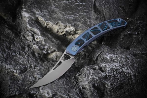 Cavol Kamasu Framelock Folding Knife M390 Blue Titanium G10