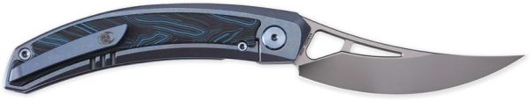 Cavol Kamasu Framelock Folding Knife M390 Blue Titanium G10