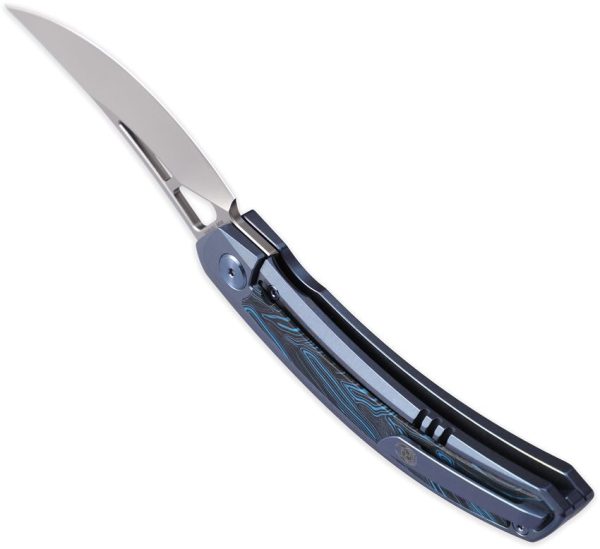 Cavol Kamasu Framelock Folding Knife M390 Blue Titanium G10