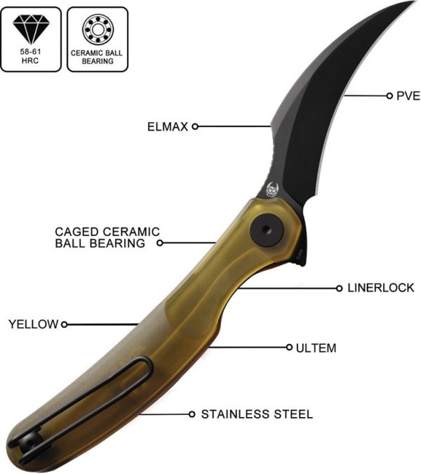 Cavol C09 Linerlock Folding Knife Elmax Steel Ultem Handle