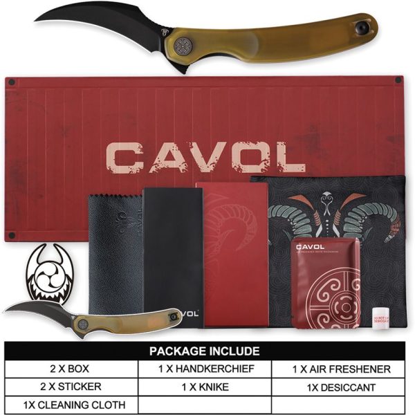 Cavol C09 Linerlock Folding Knife Elmax Steel Ultem Handle