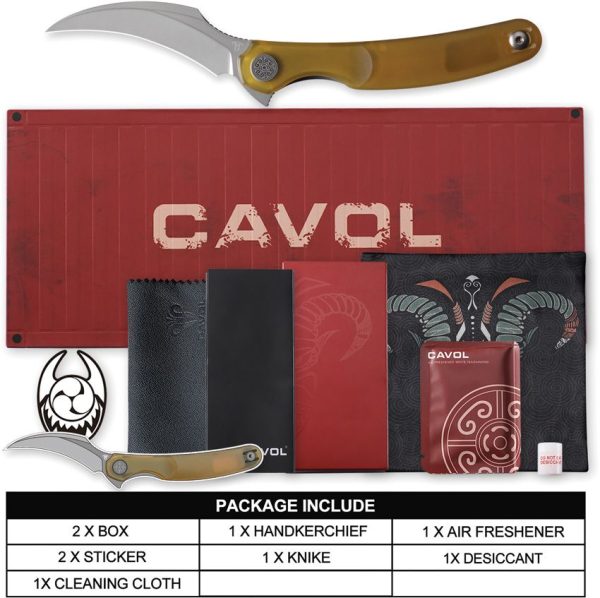 Cavol C09 Linerlock Ultem - Stonewash Elmax Blade