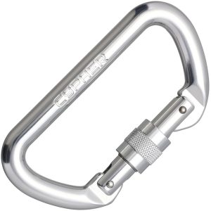 Cypher D Screw Gate Carabiner - Nickel 4.25 inches