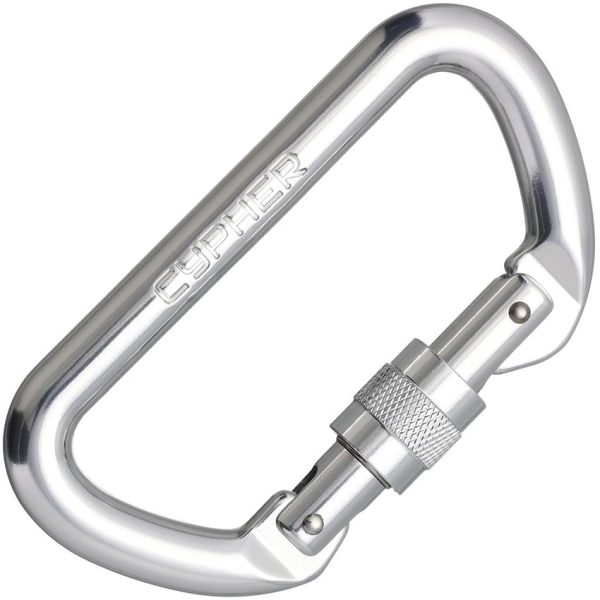 Cypher D Screw Gate Carabiner - Nickel 4.25 inches