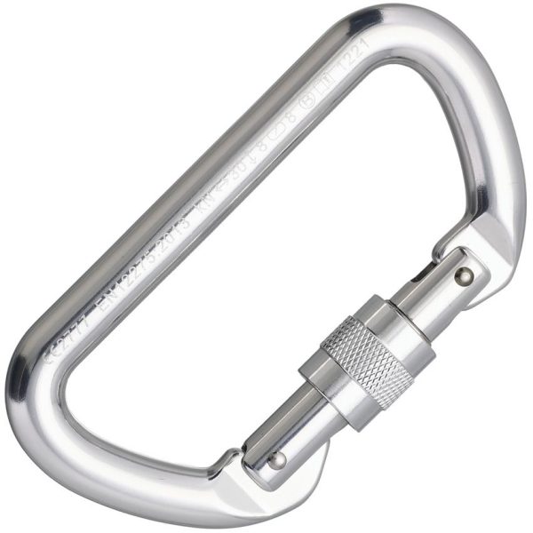 Cypher D Screw Gate Carabiner - Nickel 4.25 inches