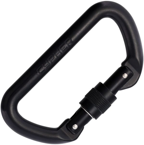 Cypher D Screw Gate Carabiner Black - 4.25 inches