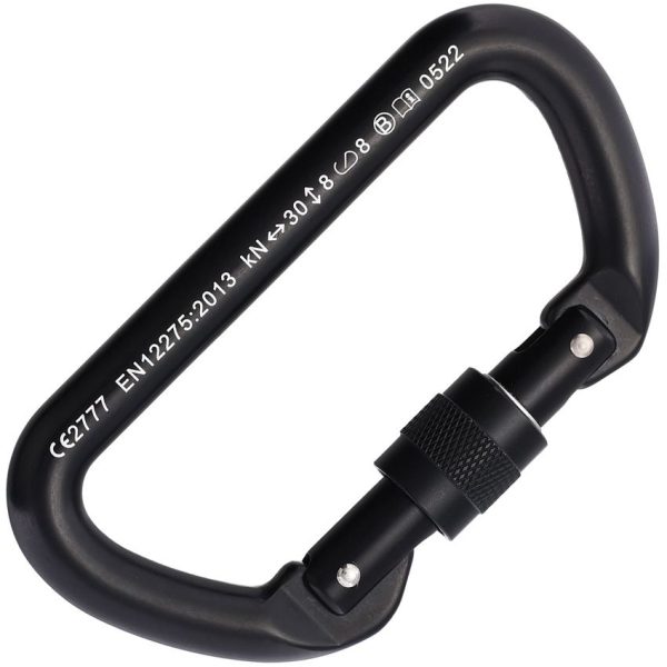Cypher D Screw Gate Carabiner Black - 4.25 inches