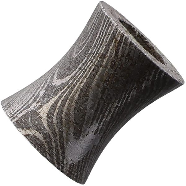 Damascus Steel Bead Concave Barrel - 0.4 x 0.5 inches