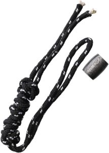 DA14.jpg Damascus Bead Lanyard Black/White - 7 inches Paracord