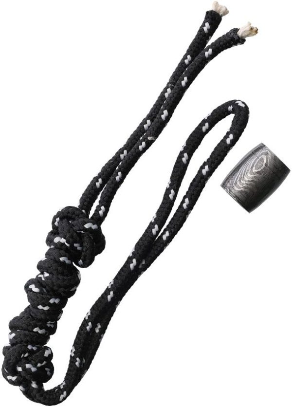 Damascus Bead Lanyard Black/White - 7 inches Paracord
