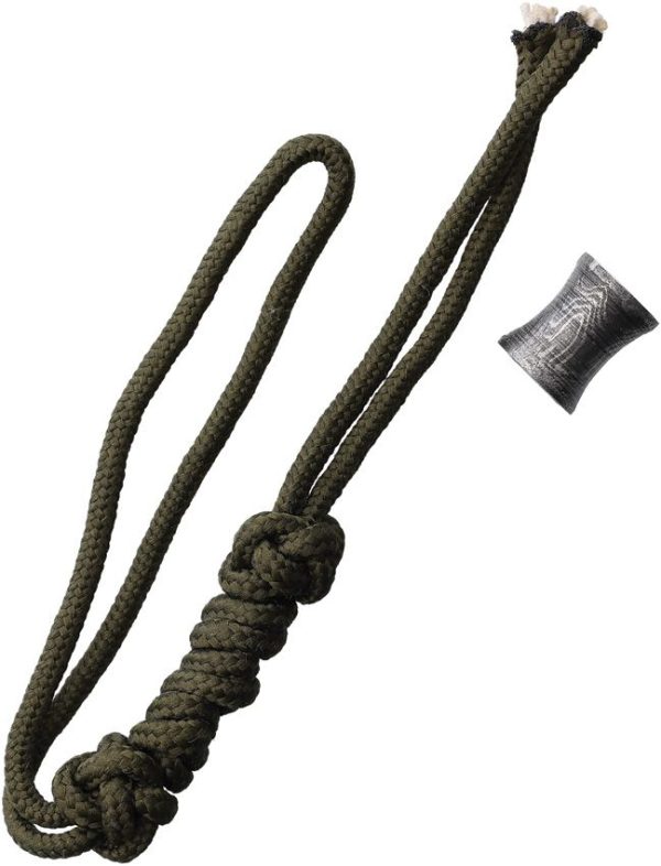 Damascus Bead Lanyard OD Green Cord 7 inches