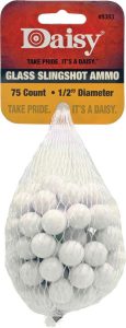 Daisy Glass Slingshot Ammo .5in White - 75 Count