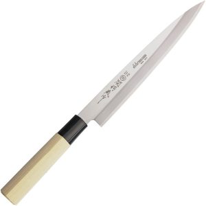 DCIHH04.jpg Due Cigni Sashimi Maple Handle Fixed Blade Knife 8.25"