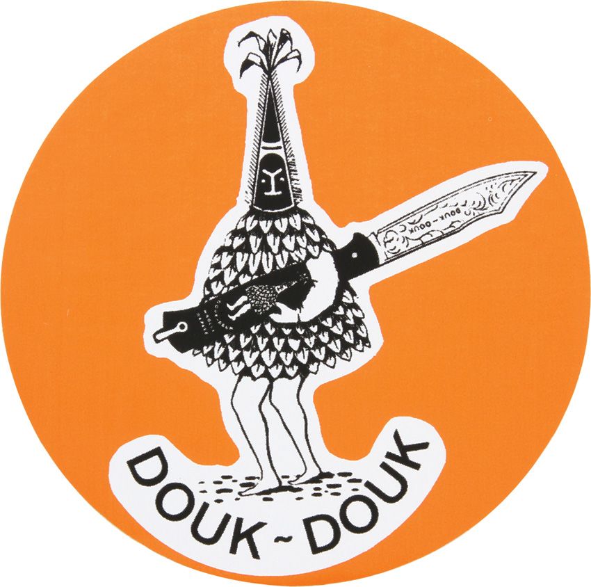 Douk-Douk 4 inch Orange Circle Logo Sticker