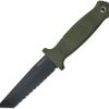 Demko Armiger 4 Tanto Serrated OD Green