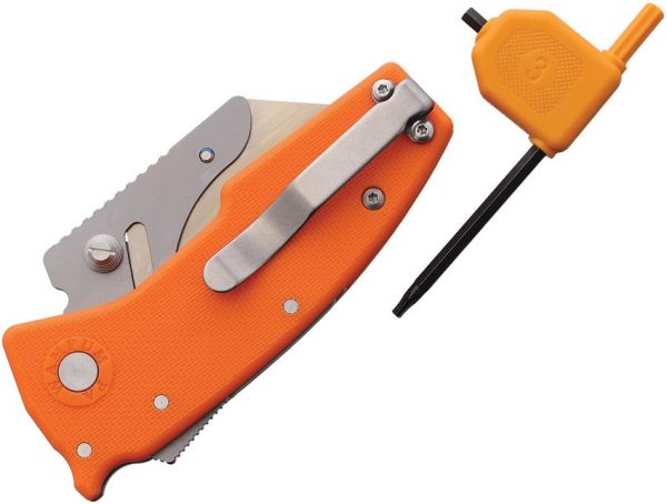 Demko Razor Shark Folding Knife Orange GRN 2.25" Stainless Blade