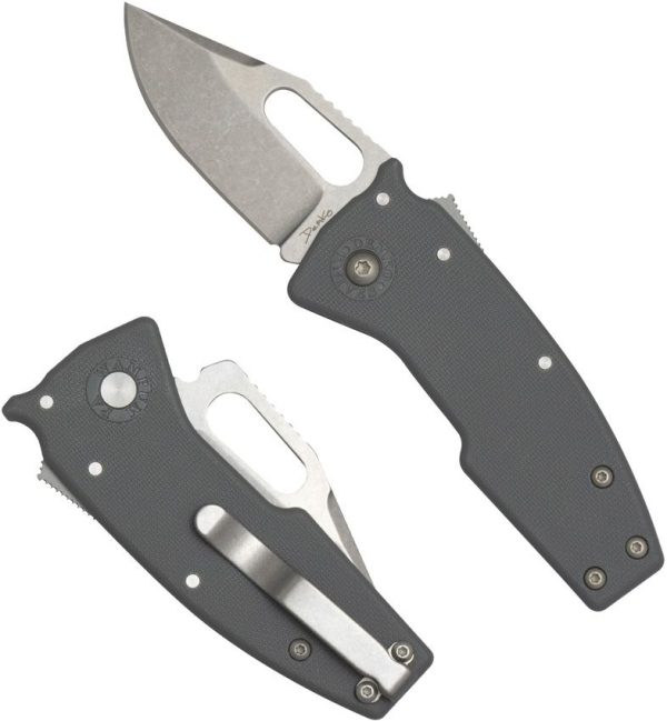 Demko Nano Shark AUS10A Folding Knife Gray GRN Handle Clip