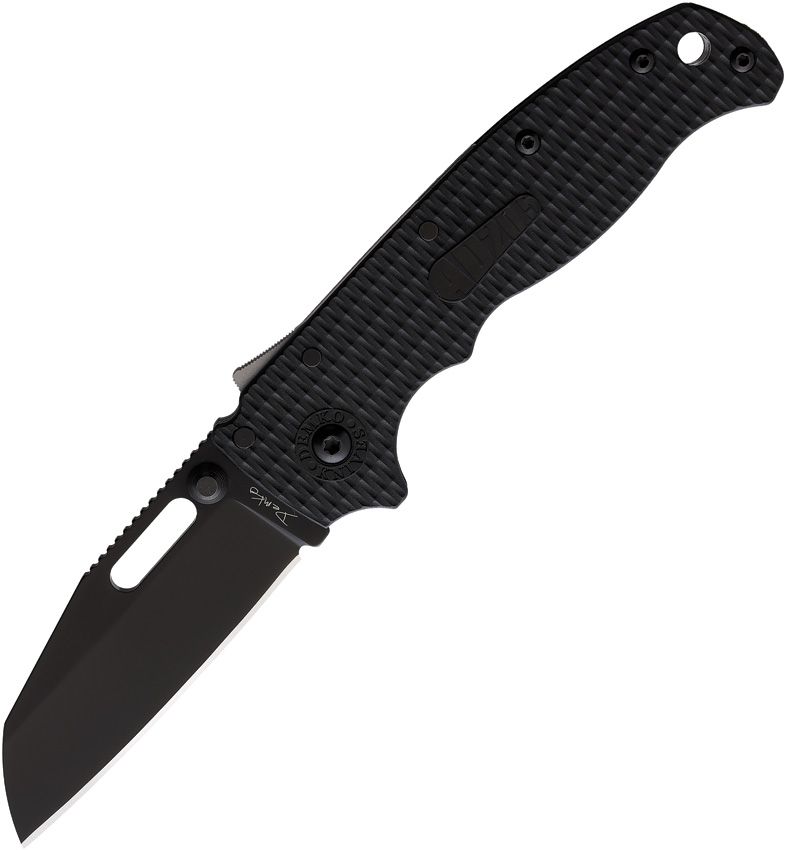 Demko AD 20.5 Shark-Lock Folding Knife - 3" Black DLC AUS-10A Blade, Grivory Handle
