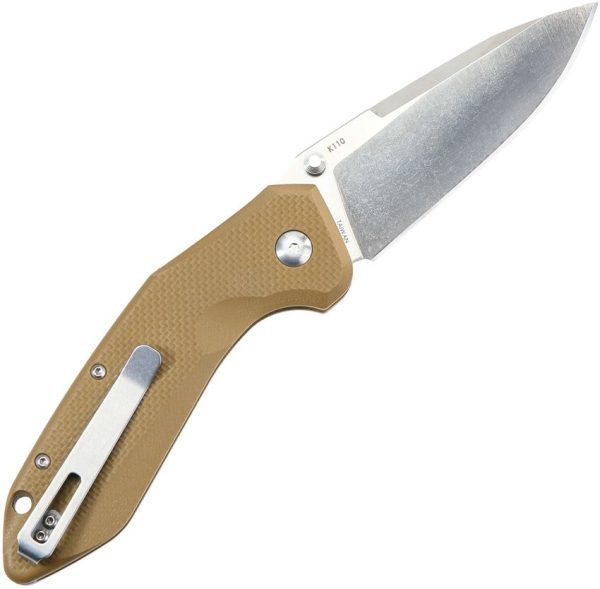 DOTS Gear Hercules LinQ Lock Brown Folding Knife K110 Steel
