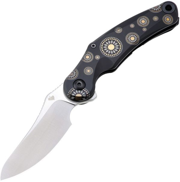 DOTS Gear Grebe Framelock CPM-20CV Black Titanium Folding Knife