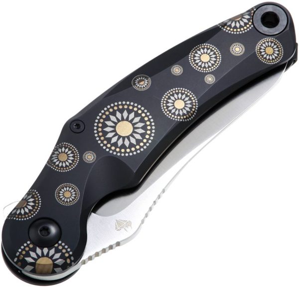 DOTS Gear Grebe Framelock CPM-20CV Black Titanium Folding Knife