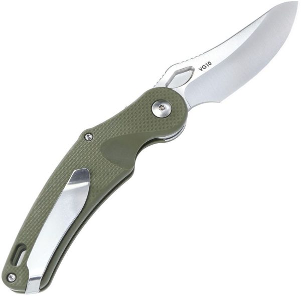 DOTS Gear Xpoise Race Lock Folding Knife VG-10 Green Titanium