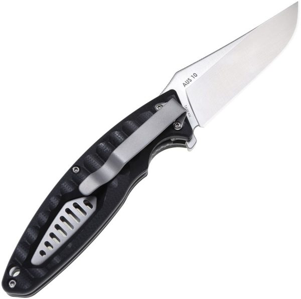 DOTS Gear Regatta Linerlock Black Folding Knife AUS-10A