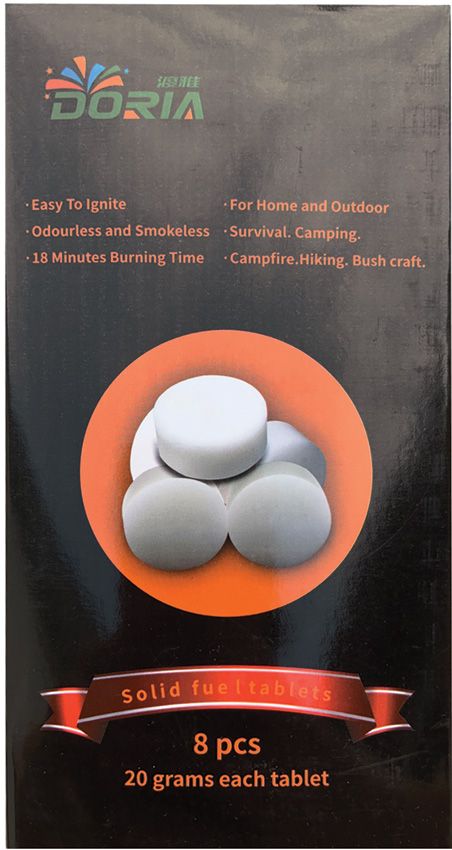 Doria Fire Solid Fuel Tablets 8-Pack Survival Fuel