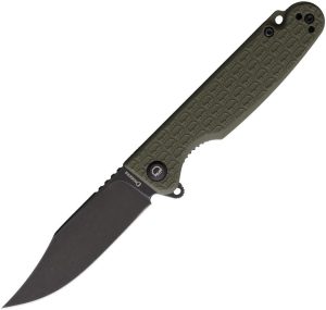 Daggerr Leprechaun Linerlock OD Green - Stonewash Blade
