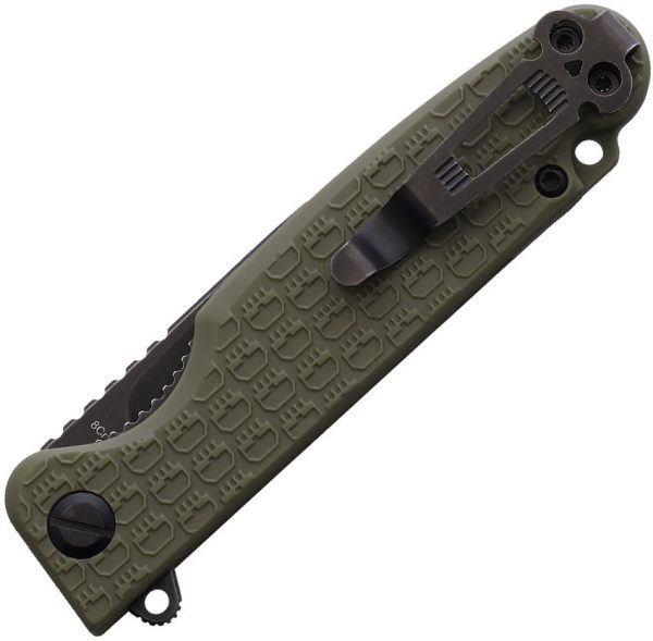 Daggerr Leprechaun Linerlock OD Green - Stonewash Blade