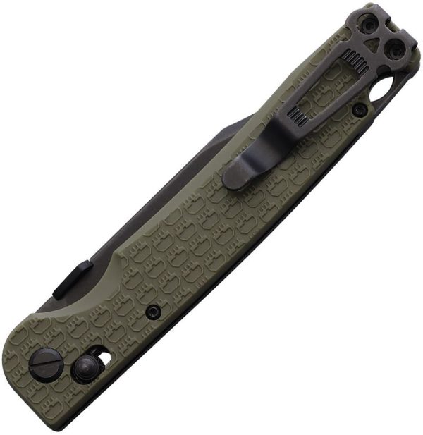 Daggerr Pike Crossbar Lock OD Green - Stonewash Blade