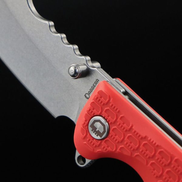 Daggerr Rhino Linerlock Orange Stonewash Sheepsfoot