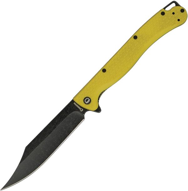 Daggerr Toothpick Linerlock Yellow Black Stonewash