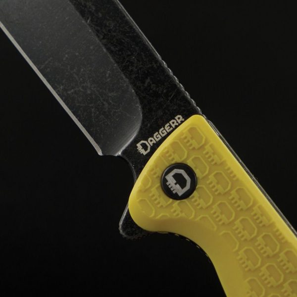 Daggerr Toothpick Linerlock Yellow Black Stonewash