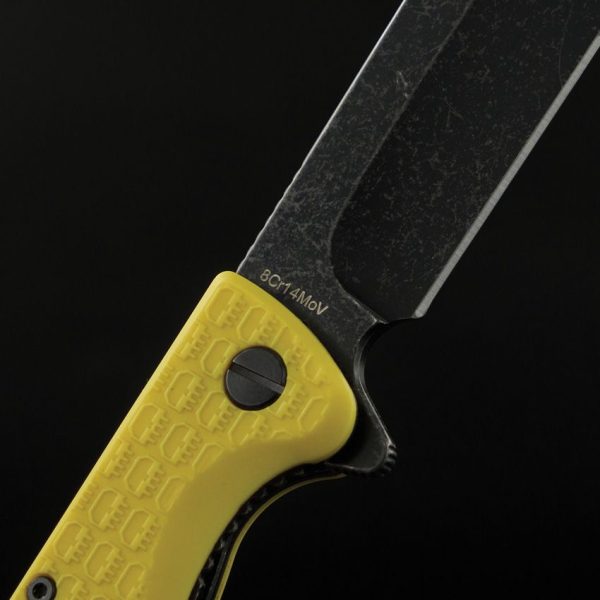 Daggerr Toothpick Linerlock Yellow Black Stonewash