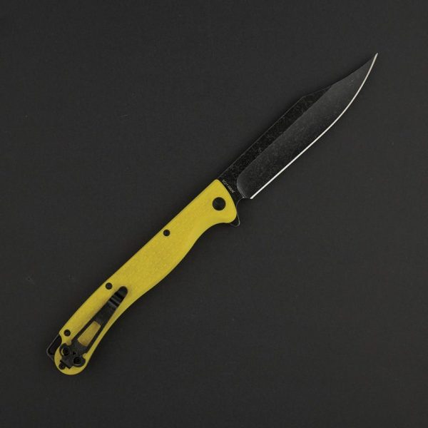 Daggerr Toothpick Linerlock Yellow Black Stonewash